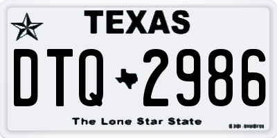 TX license plate DTQ2986