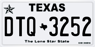 TX license plate DTQ3252