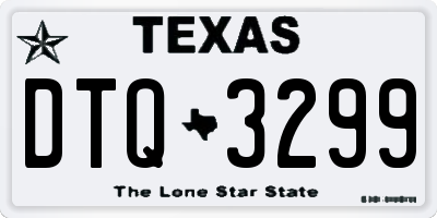 TX license plate DTQ3299