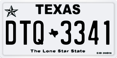 TX license plate DTQ3341