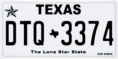 TX license plate DTQ3374
