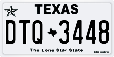 TX license plate DTQ3448