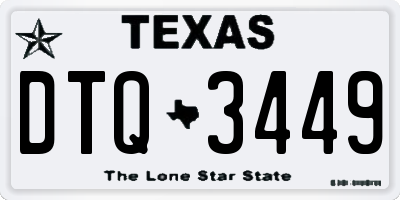 TX license plate DTQ3449