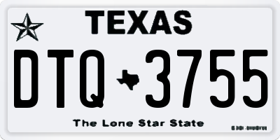 TX license plate DTQ3755