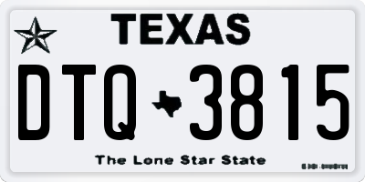 TX license plate DTQ3815