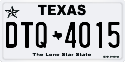 TX license plate DTQ4015