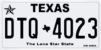 TX license plate DTQ4023