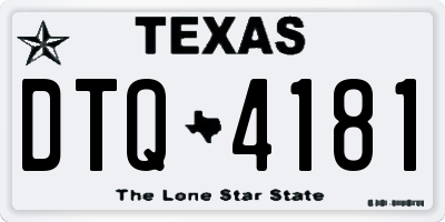 TX license plate DTQ4181