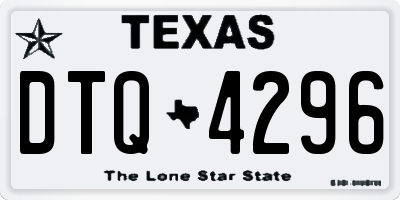 TX license plate DTQ4296
