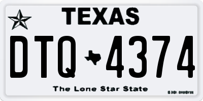 TX license plate DTQ4374