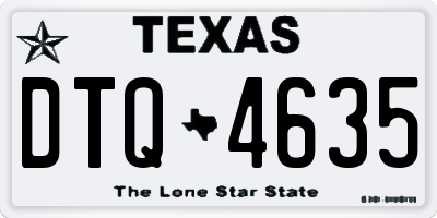 TX license plate DTQ4635