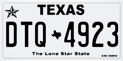 TX license plate DTQ4923