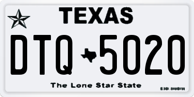 TX license plate DTQ5020