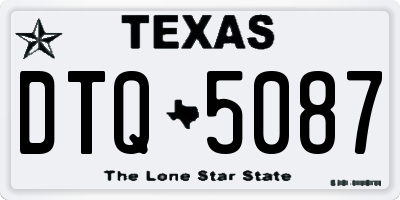 TX license plate DTQ5087