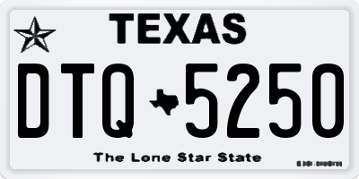 TX license plate DTQ5250