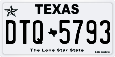 TX license plate DTQ5793