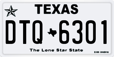 TX license plate DTQ6301