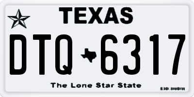TX license plate DTQ6317