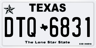 TX license plate DTQ6831