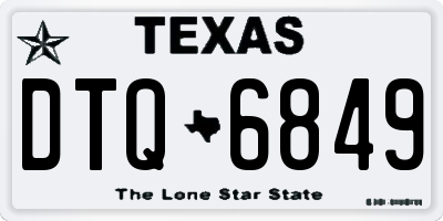 TX license plate DTQ6849