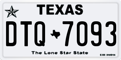 TX license plate DTQ7093