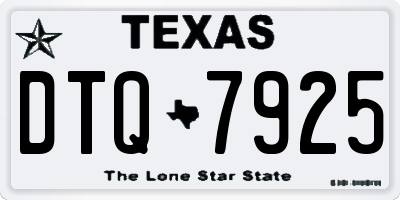 TX license plate DTQ7925