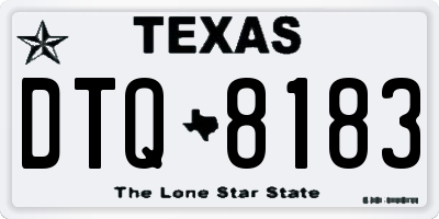 TX license plate DTQ8183