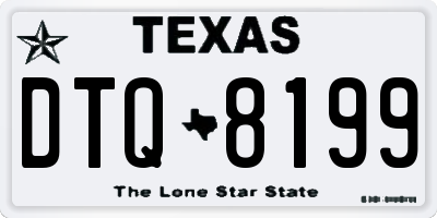 TX license plate DTQ8199