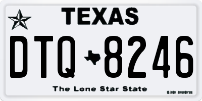 TX license plate DTQ8246