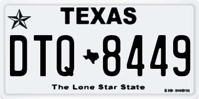 TX license plate DTQ8449