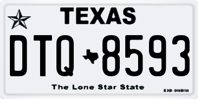 TX license plate DTQ8593