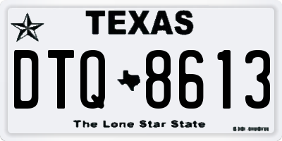 TX license plate DTQ8613