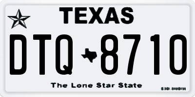 TX license plate DTQ8710