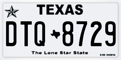 TX license plate DTQ8729