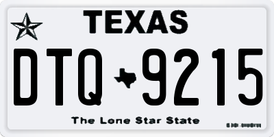 TX license plate DTQ9215
