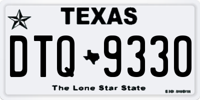 TX license plate DTQ9330