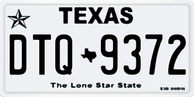 TX license plate DTQ9372