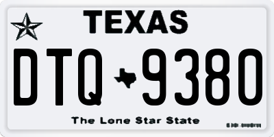 TX license plate DTQ9380