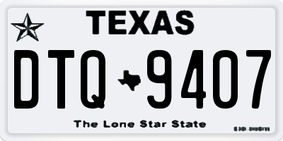 TX license plate DTQ9407