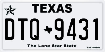 TX license plate DTQ9431