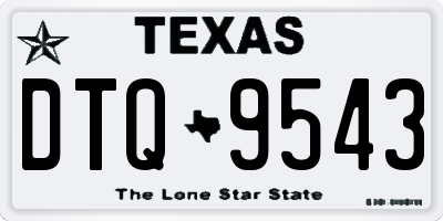 TX license plate DTQ9543