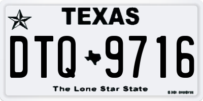 TX license plate DTQ9716