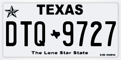 TX license plate DTQ9727