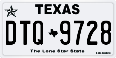 TX license plate DTQ9728