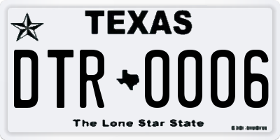 TX license plate DTR0006