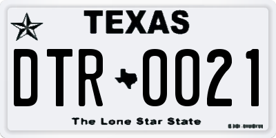 TX license plate DTR0021