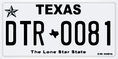 TX license plate DTR0081