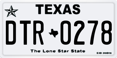 TX license plate DTR0278
