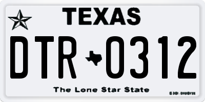TX license plate DTR0312
