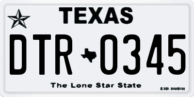 TX license plate DTR0345